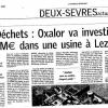 Déchets : OXALOR va investir 9 M€ dans une usine à Lezay.